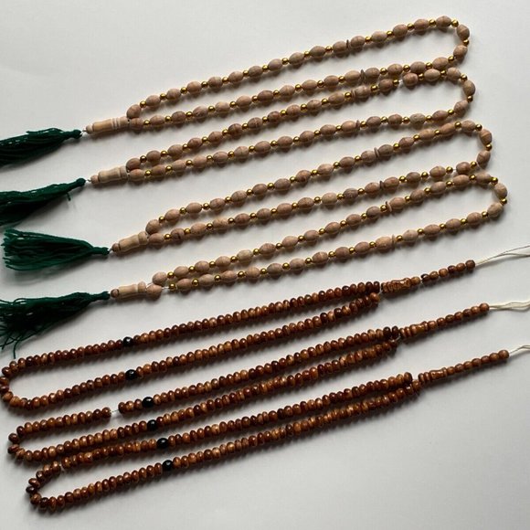 Tasbeeh Prayer Beads Handmade Tasbeh Religious Beads Real Wood Beads Lot of 7 - Picture 3 of 11